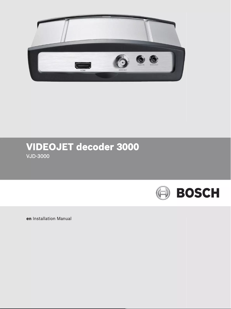 Página 1 del manual Manual de usuario Bosch VIDEOJET decoder 3000