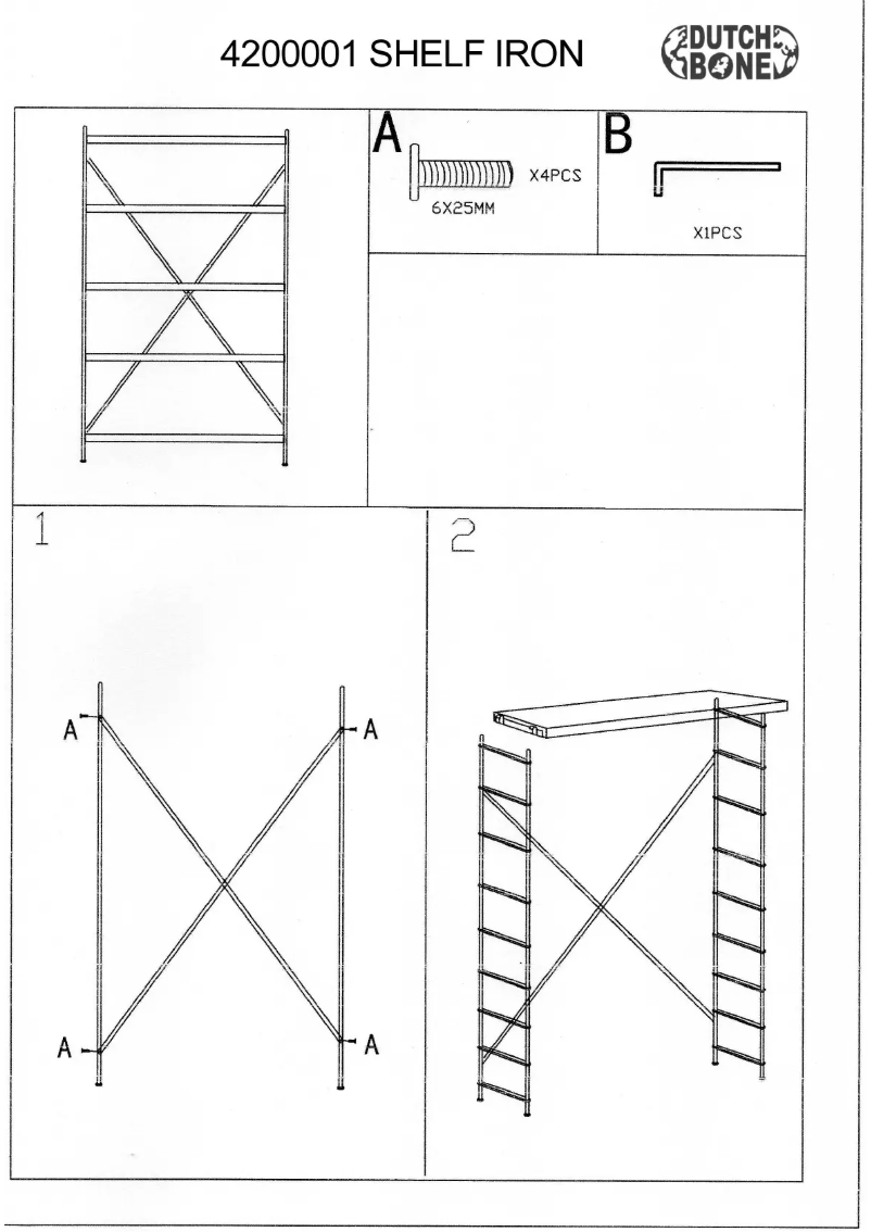 Page 1 de la notice Manuel utilisateur Dutchbone Shelf Iron