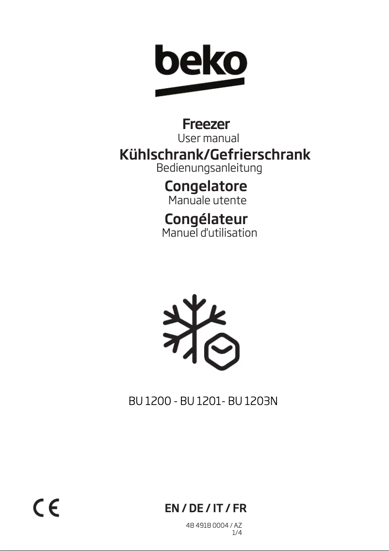 Page 1 de la notice Manuel utilisateur Beko BU1203N