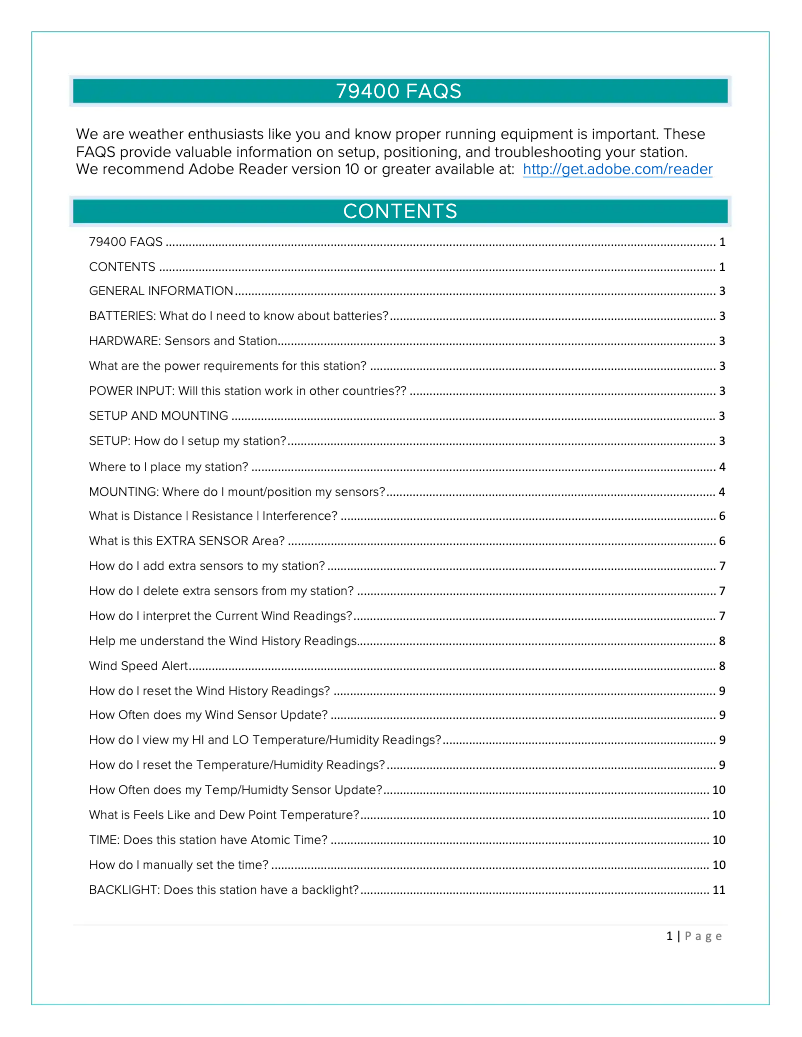 Page 1 de la notice FAQ La Crosse Technology 79400