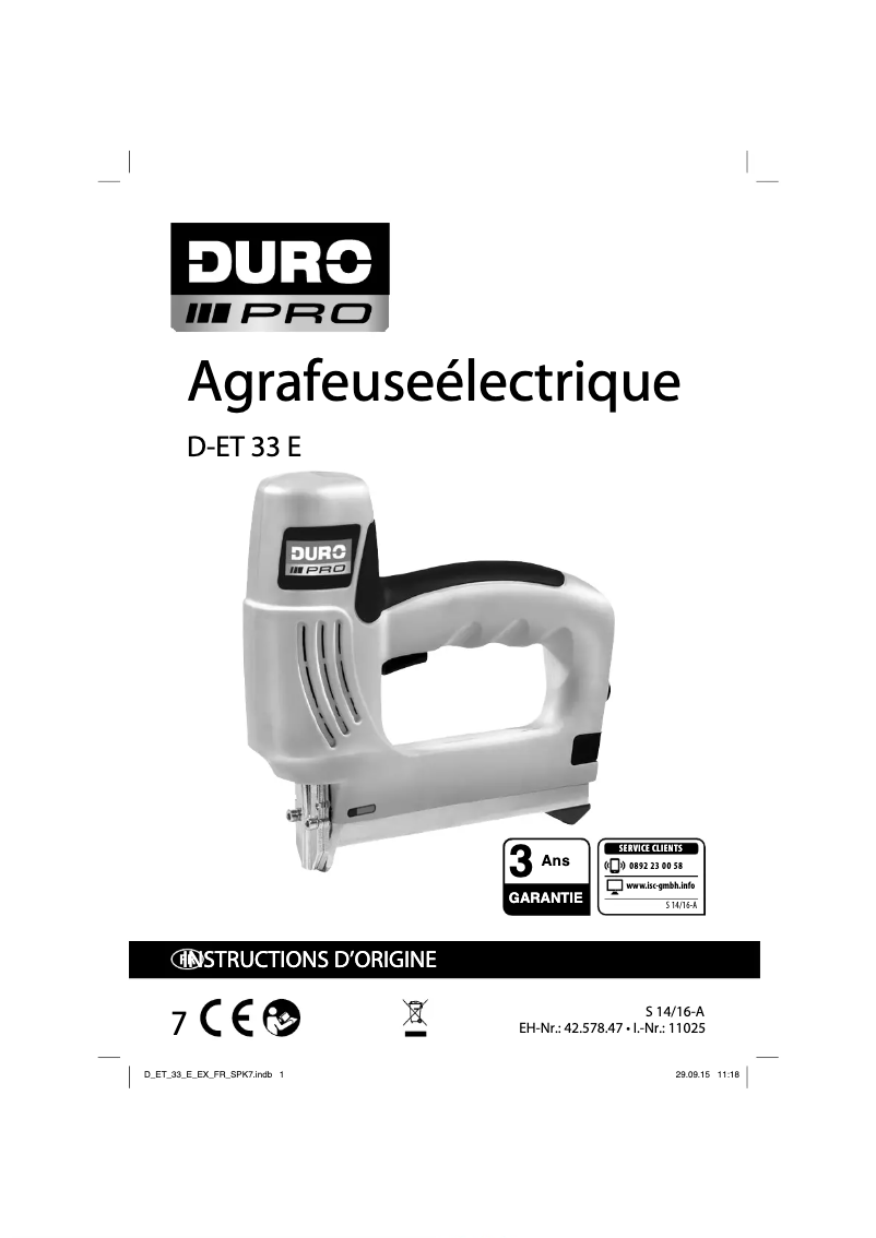 Página 1 del manual Manual de usuario DURO D-ET 33 E