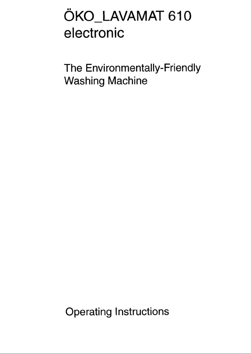 Página 1 del manual Manual de usuario AEG Lavamat 610 w