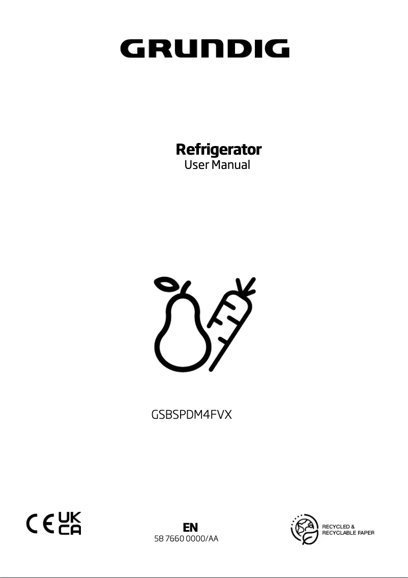 Page 1 de la notice Manuel utilisateur Grundig GSBSPDM4FVX