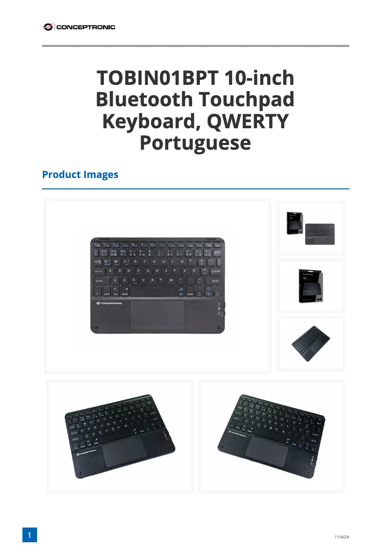 Page n°1 - Fiche technique Conceptronic TOBIN01B