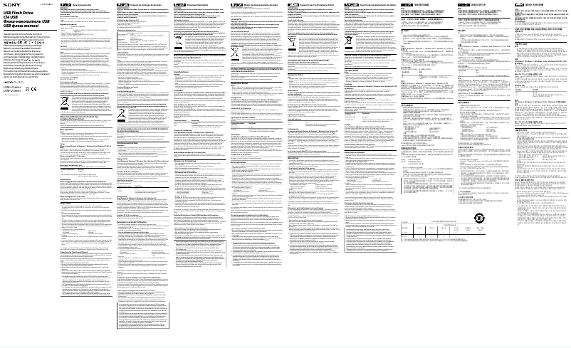 Page 1 de la notice Manuel utilisateur Sony USM64GU