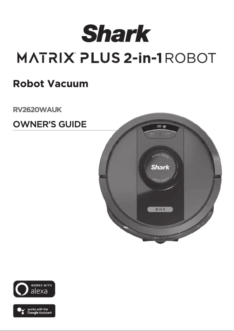 Page 1 de la notice Manuel utilisateur Shark Matrix Clean RV2620WAUK