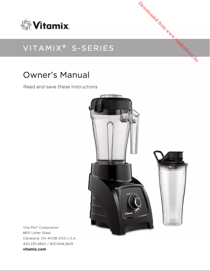 Page n°1 - Manuel utilisateur Vitamix S30
