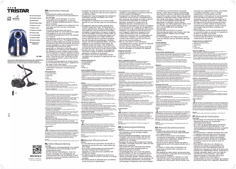 Page 1 de la notice Manuel utilisateur TriStar SZ-1920CH