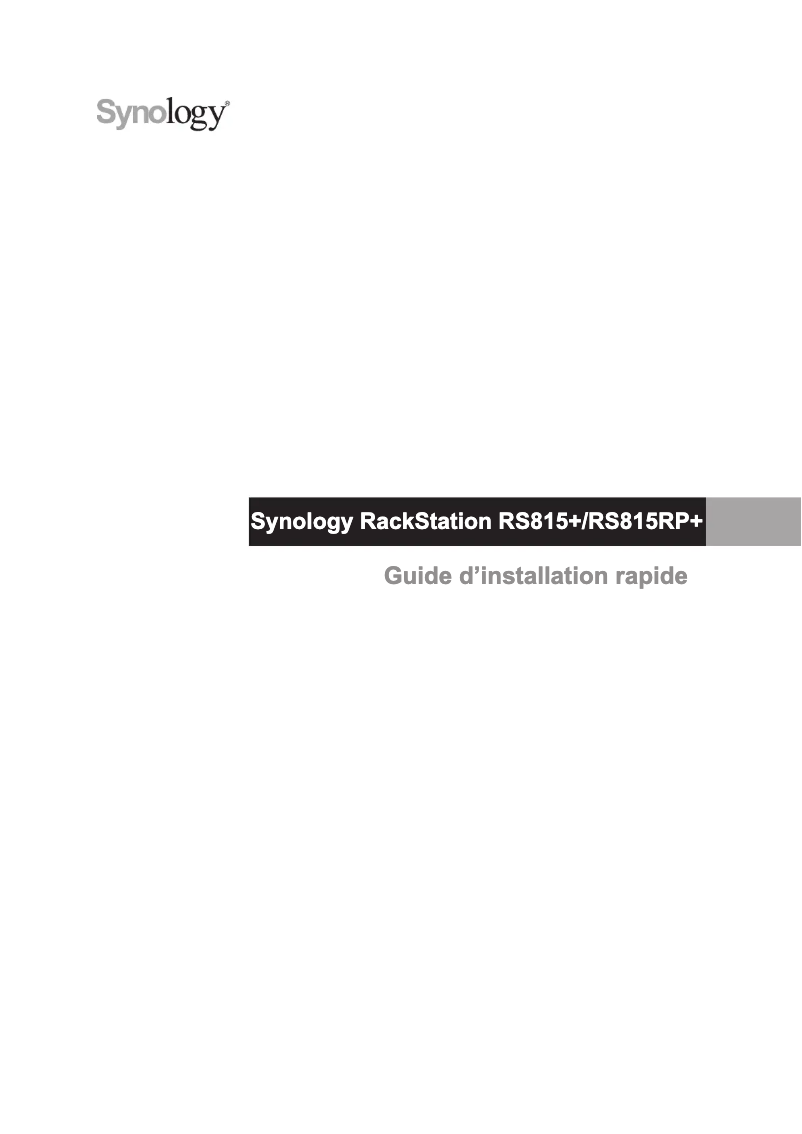 Page 1 de la notice Manuel utilisateur Western Digital RackStation ​RS815RP+