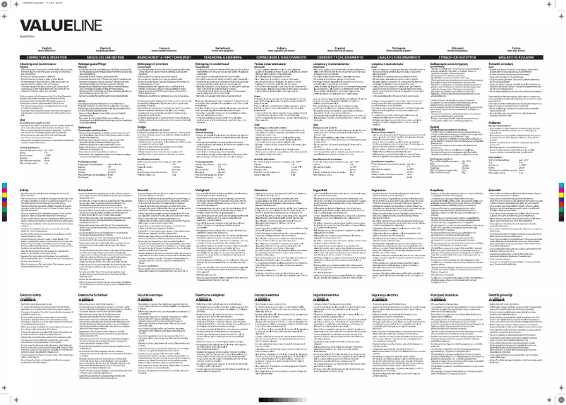 Page 1 de la notice Manuel utilisateur Valueline VLMOTOR01