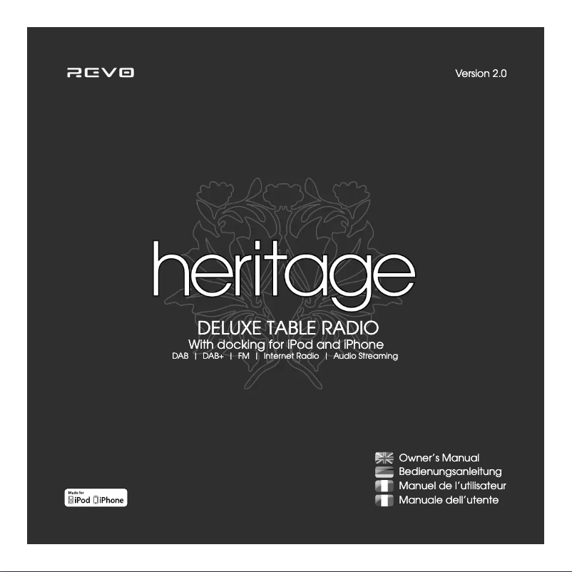 Image de la première page du manuel de l'appareil Heritage G2