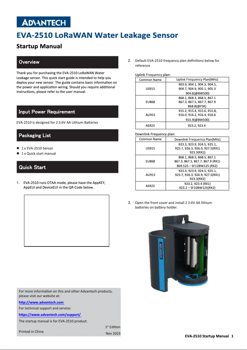 Página 1 del manual Manual de usuario Advantech EVA-2510-EA