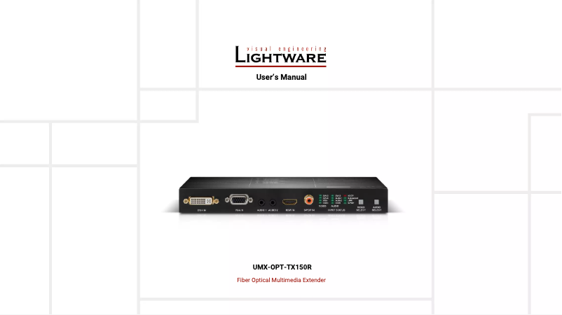 Page 1 de la notice Manuel utilisateur Lightware UMX-OPT-TX150R