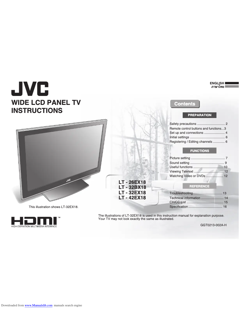 Page 1 de la notice Manuel utilisateur JVC LT-26EX18
