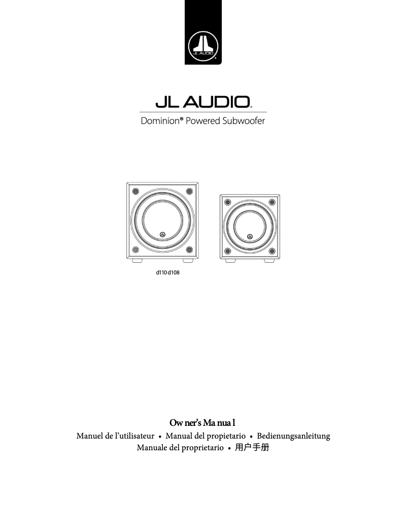 Página 1 del manual Manual de usuario JL Audio Dominion d110