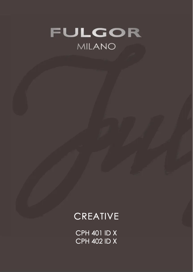 Página 1 del manual Manual de usuario Fulgor Milano CPH 401 ID X