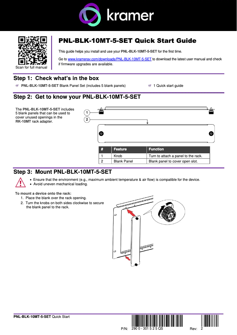 Image de la première page du manuel de l'appareil PNL-BLK-10MT-5-SET