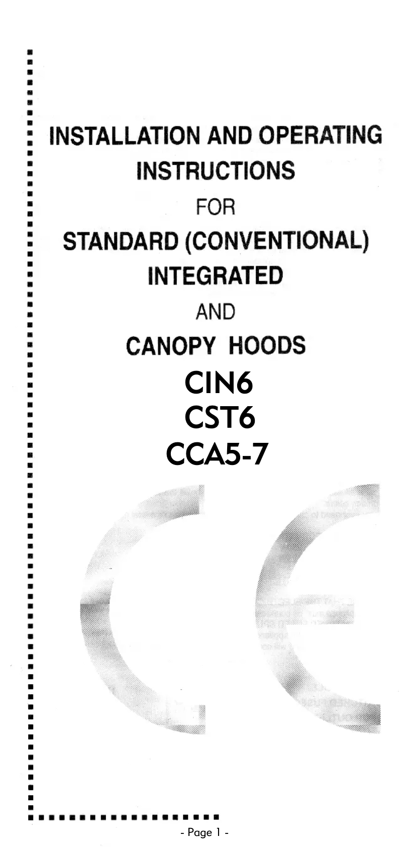 Page n°1 - Manuel utilisateur CDA CCA5W