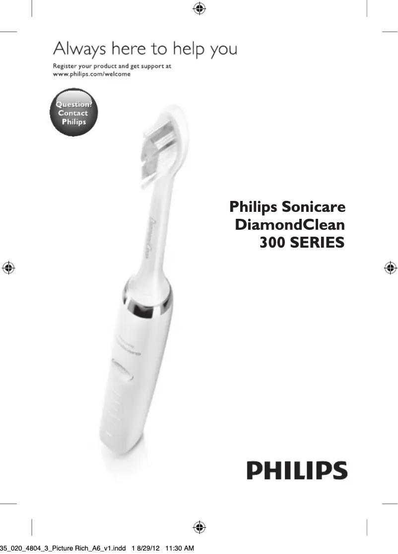 Image de la première page du manuel de l'appareil Sonicare DiamondClean HX9362
