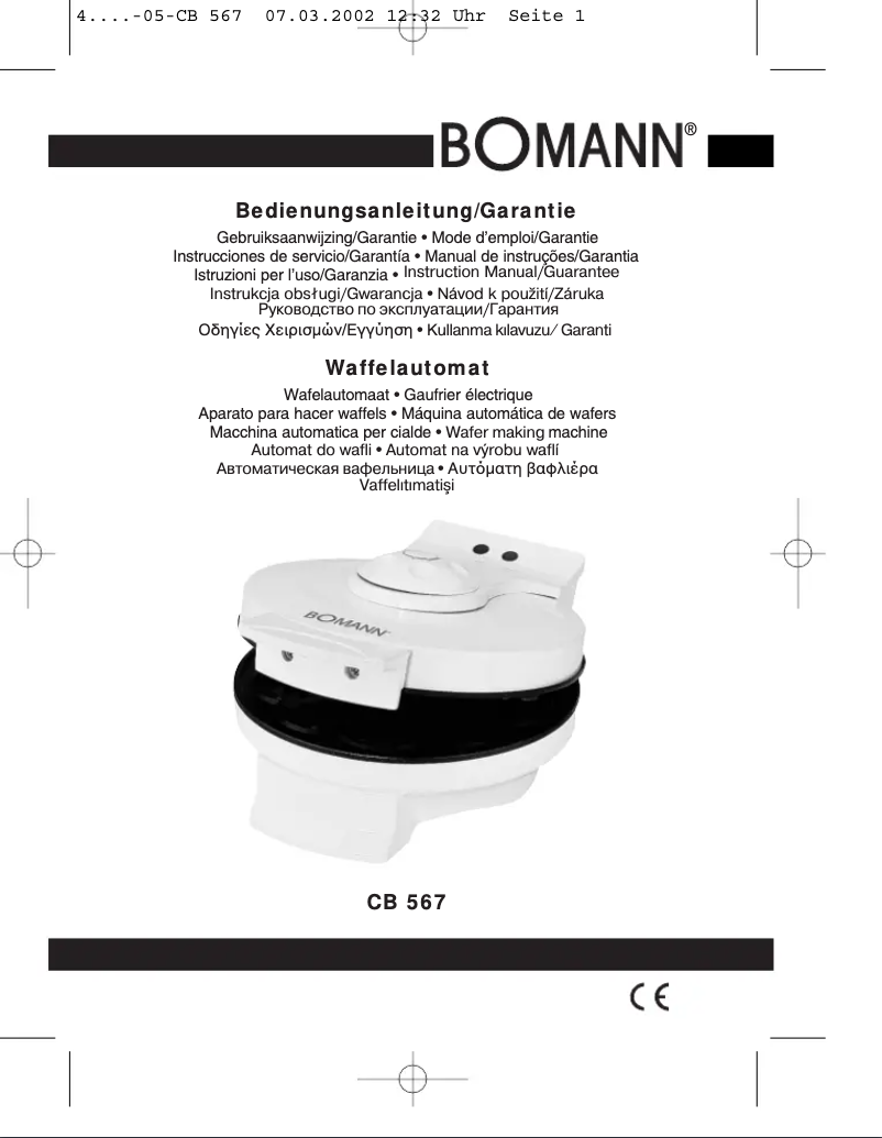 Page 1 de la notice Manuel utilisateur Bomann CB 567