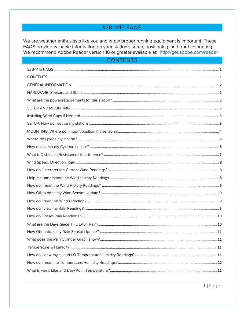 Image de la première page du manuel de l'appareil 328-1415