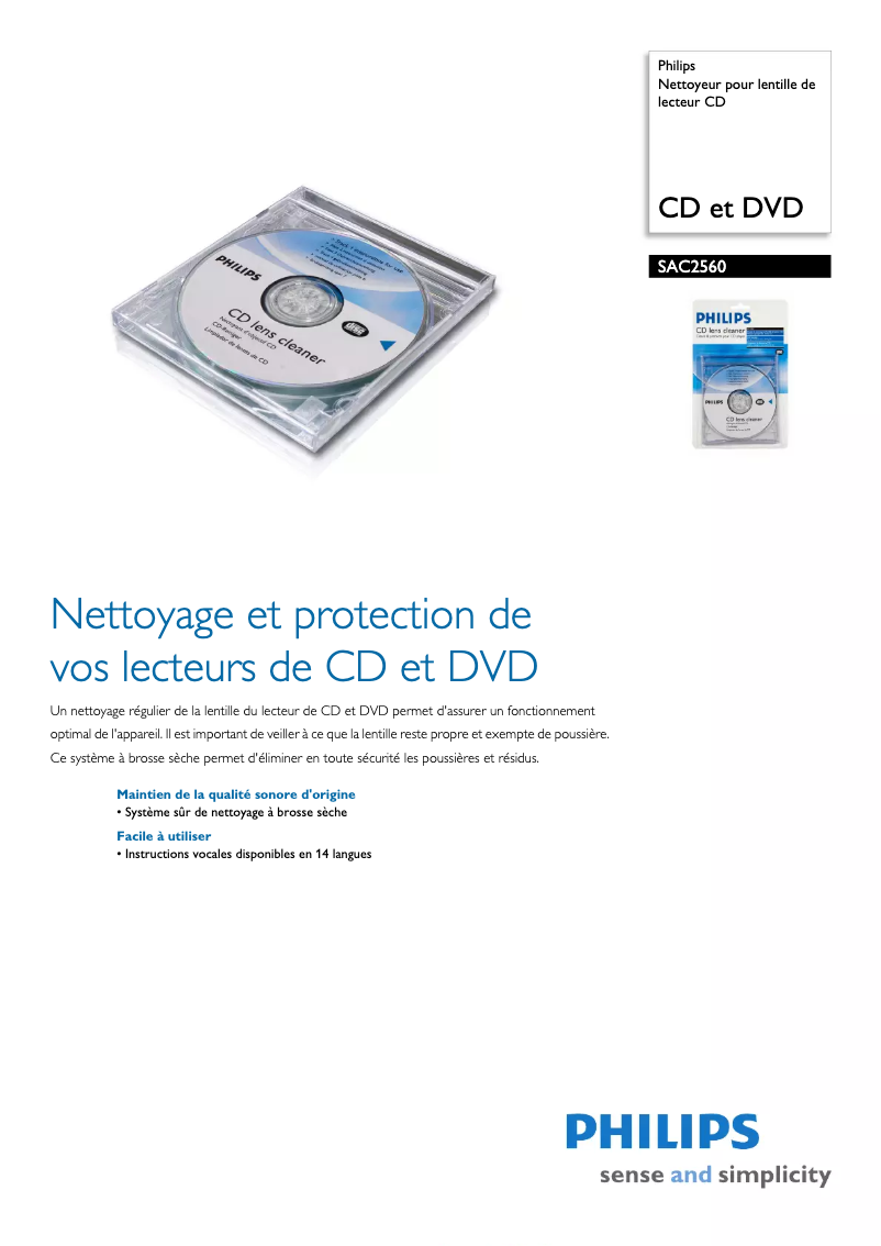 Image de la première page du manuel de l'appareil SAC2560