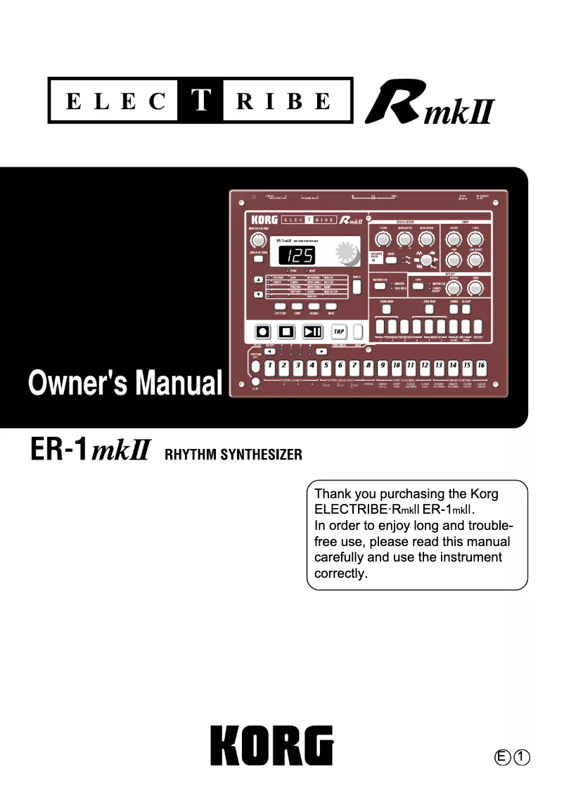 Page 1 de la notice Manuel utilisateur Korg Electribe-R mkII