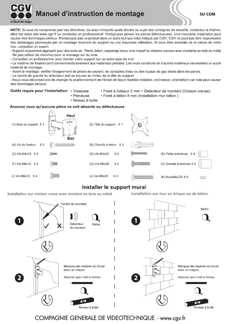 Page n°1 - Manuel utilisateur CGV SU-COM