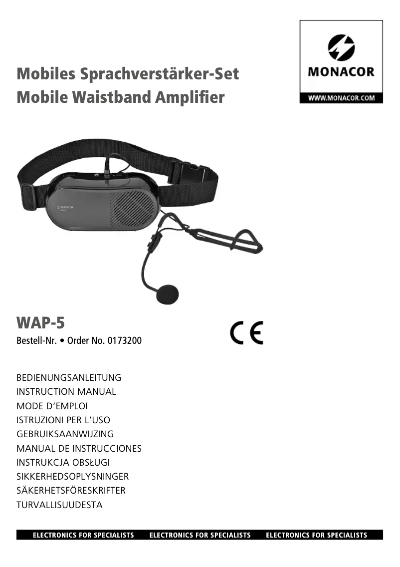 Page n°1 - Manuel utilisateur Monacor WAP-5