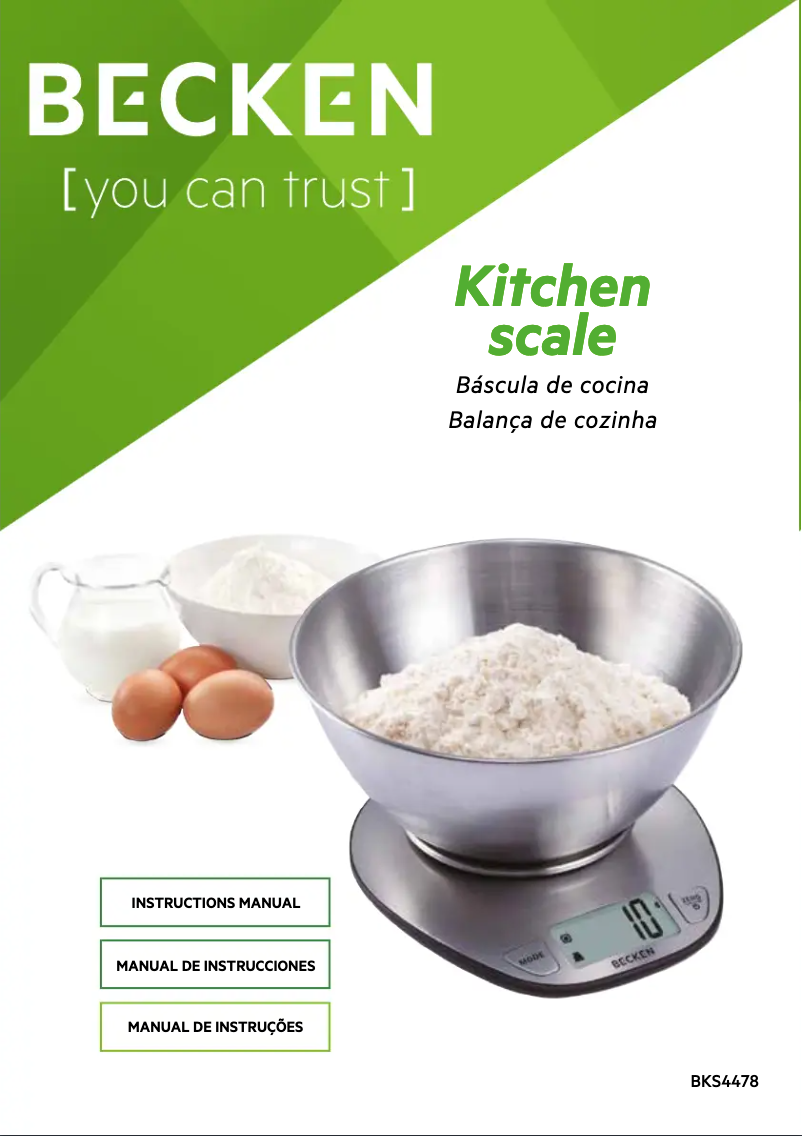 Page 1 de la notice Manuel utilisateur Becken BKS4478