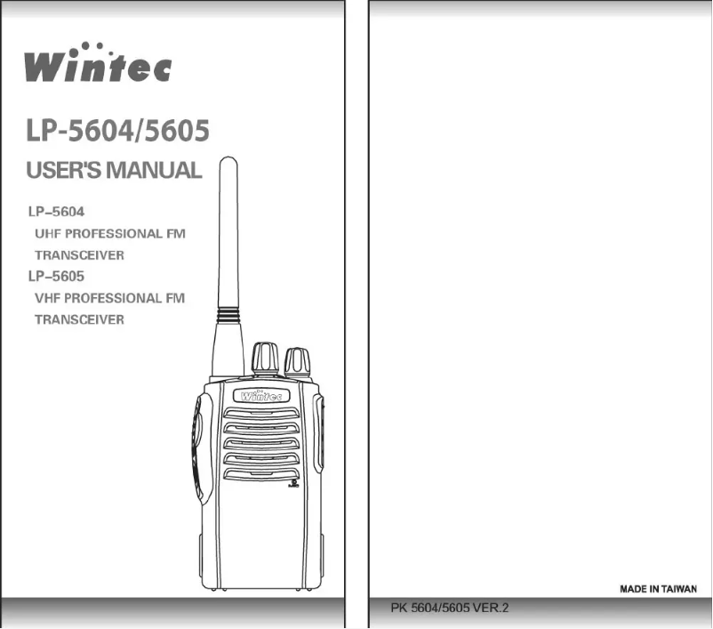 Page n°1 - Manuel utilisateur Wintec LP-5604