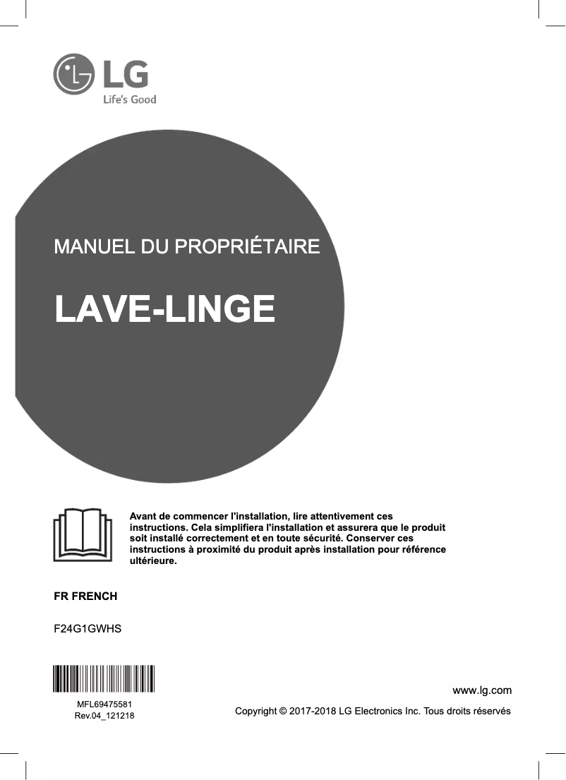 Image de la première page du manuel de l'appareil F24G1GWHS