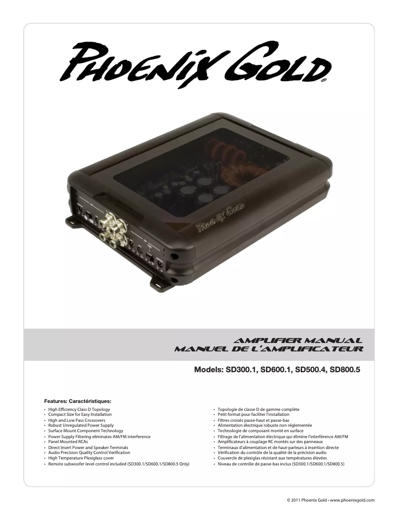 Page 1 of the manual User Manual Phoenix Gold SD600.1