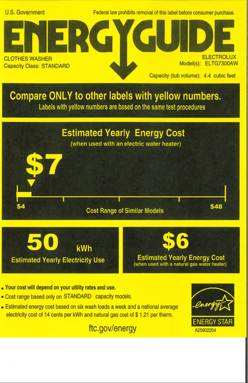 Image de la première page du manuel de l'appareil ELTG7300AW