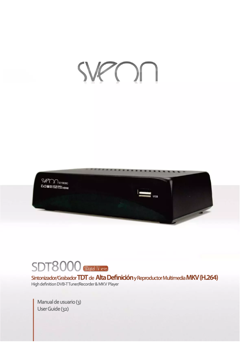 Page n°1 - Manuel utilisateur Sveon SDT8000