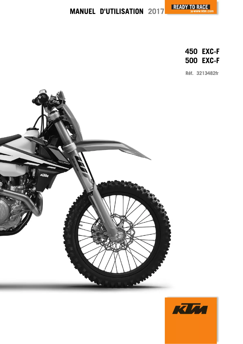Page n°1 - Manuel utilisateur KTM 500 EXC-F Six Days (2017)