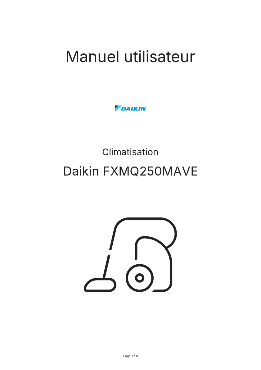 Page n°1 - Manuel utilisateur Daikin FXMQ250MAVE