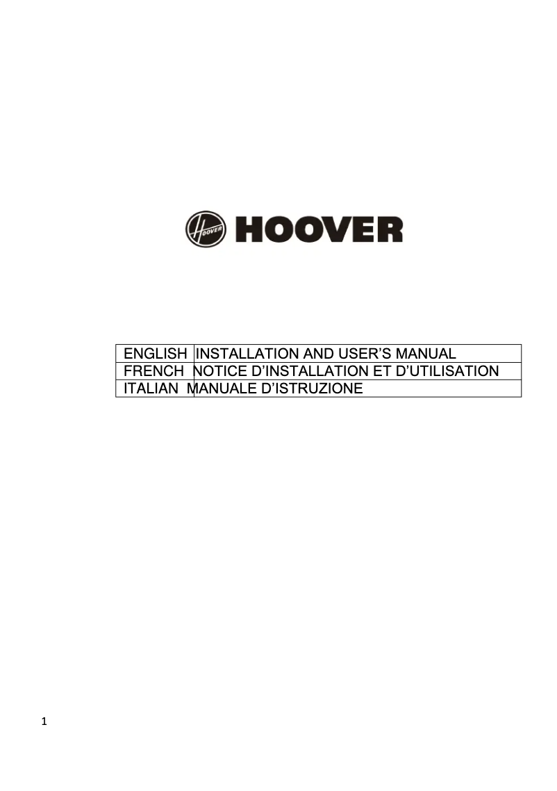 First page image of the manual for HBVS685TX