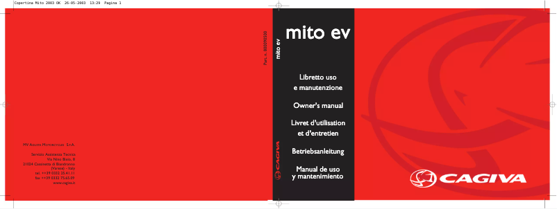 Page 1 de la notice Manuel utilisateur Cagiva Mito 125 (2004)