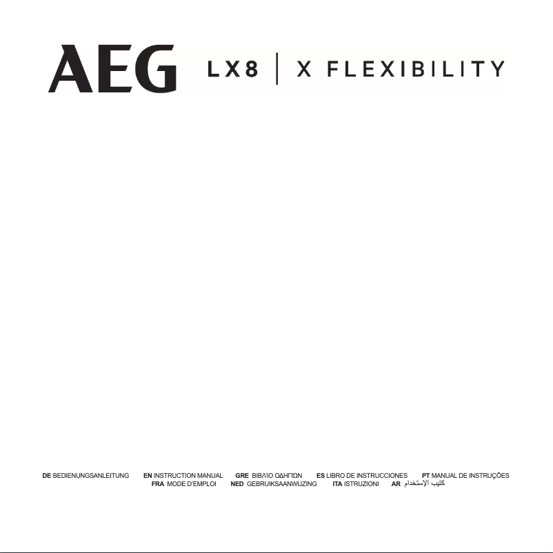 Page 1 de la notice Manuel utilisateur AEG LX8-2-CR-A