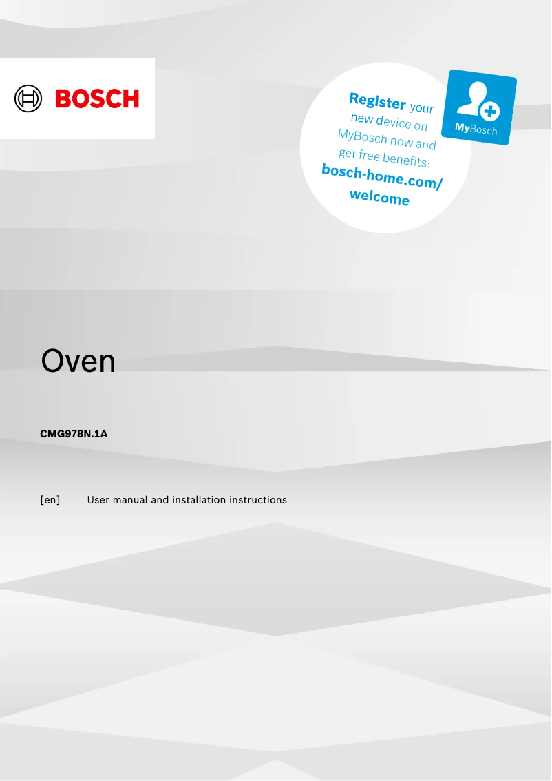 Page n°1 - Manuel utilisateur Bosch CMG978NB1A
