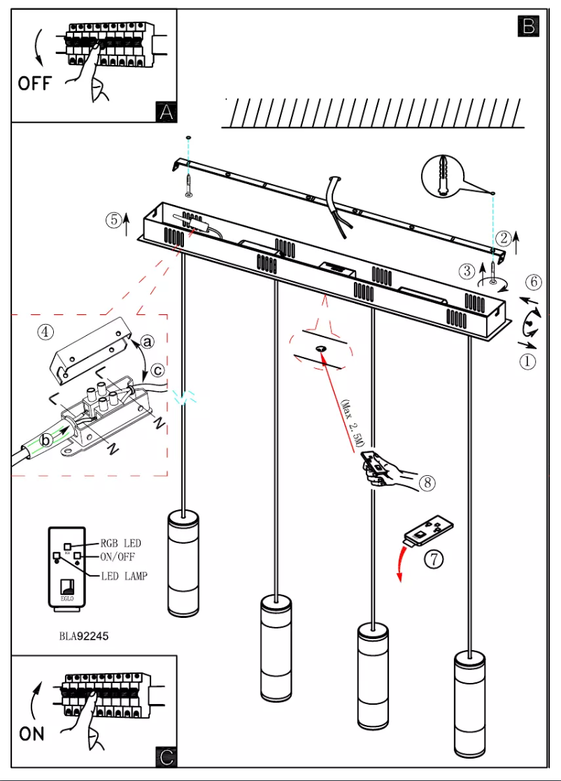 Page n°1 - Manuel utilisateur Eglo Fosforo