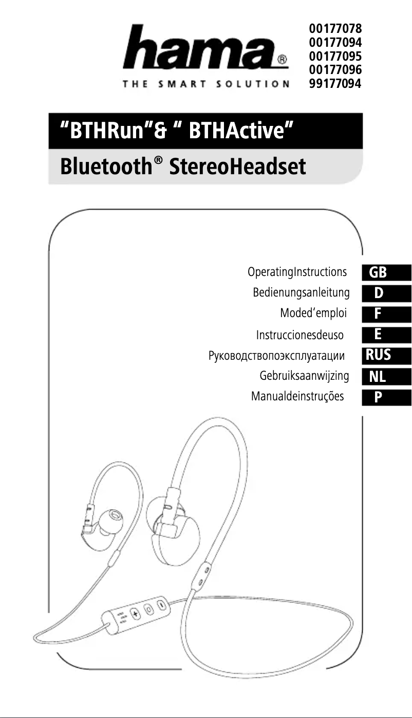 Página 1 del manual Manual de usuario Hama Run BT