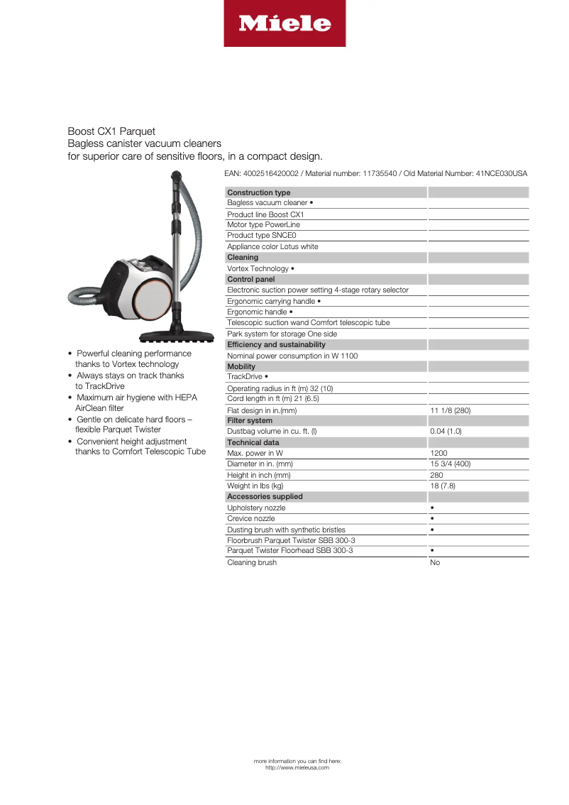 Image de la première page du manuel de l'appareil Boost CX1 Parquet