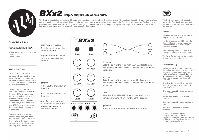 Image de la première page du manuel de l'appareil BXx2