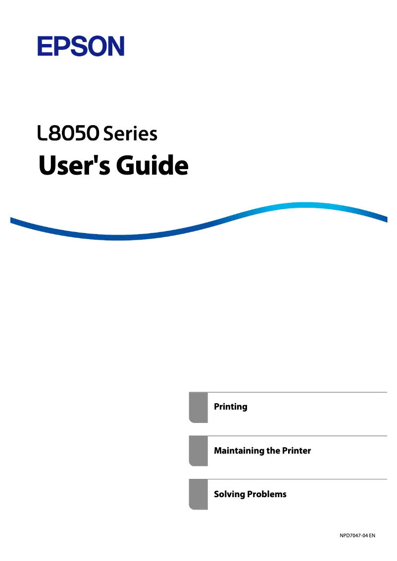 Page n°1 - Manuel utilisateur Epson EcoTank L8058