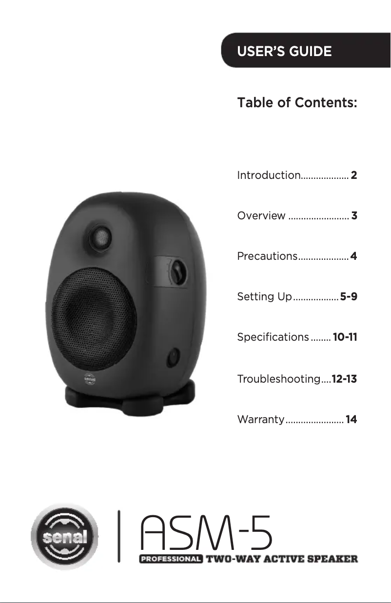 Page n°1 - Manuel utilisateur Senal ASM-5