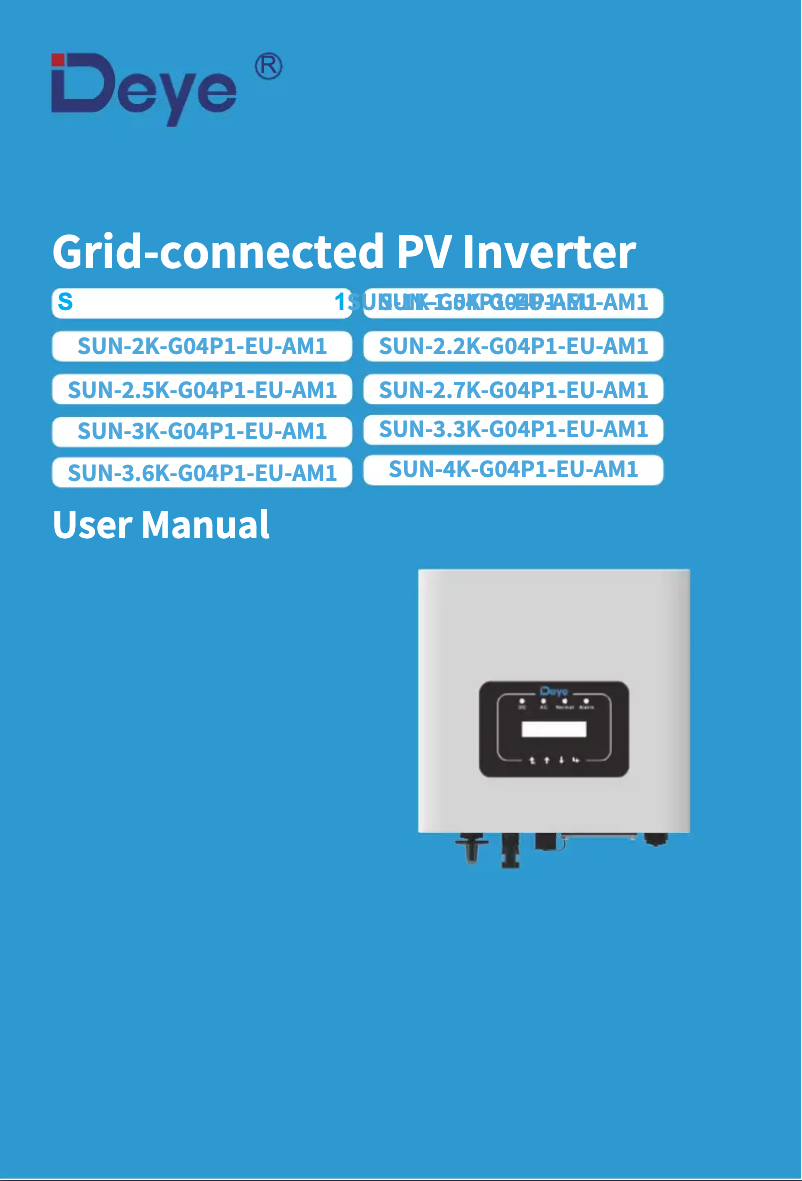Image de la première page du manuel de l'appareil Deye SUN-3K-G04P1-EU-AM1