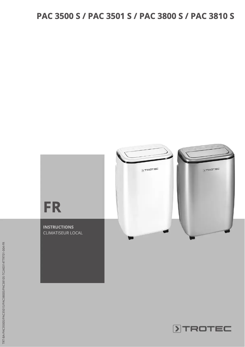 Page n°1 - Manuel utilisateur Trotec PAC 3500 S