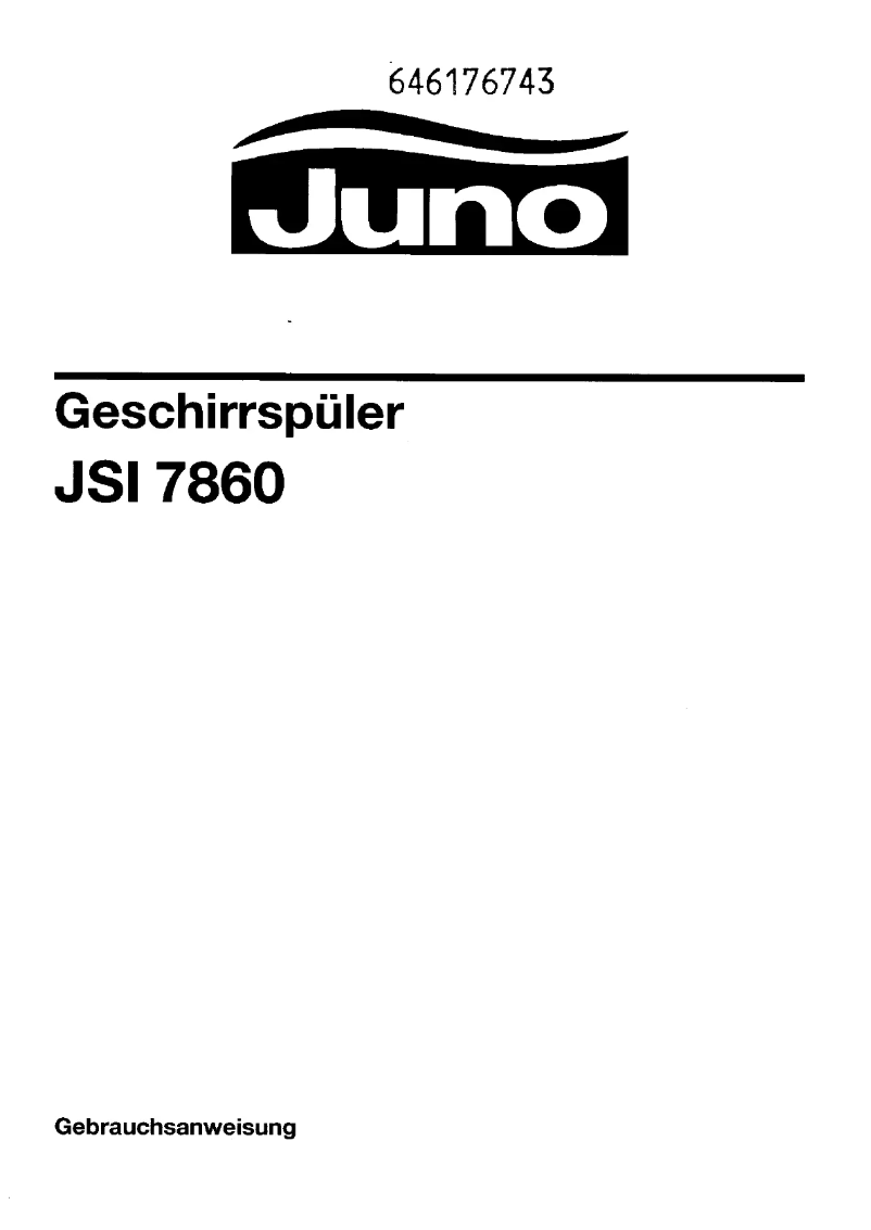 Page n°1 - Manuel utilisateur Juno JSI7860W